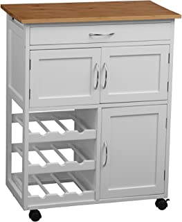 Premier Housewares Kitchen Trolley with Bamboo Top